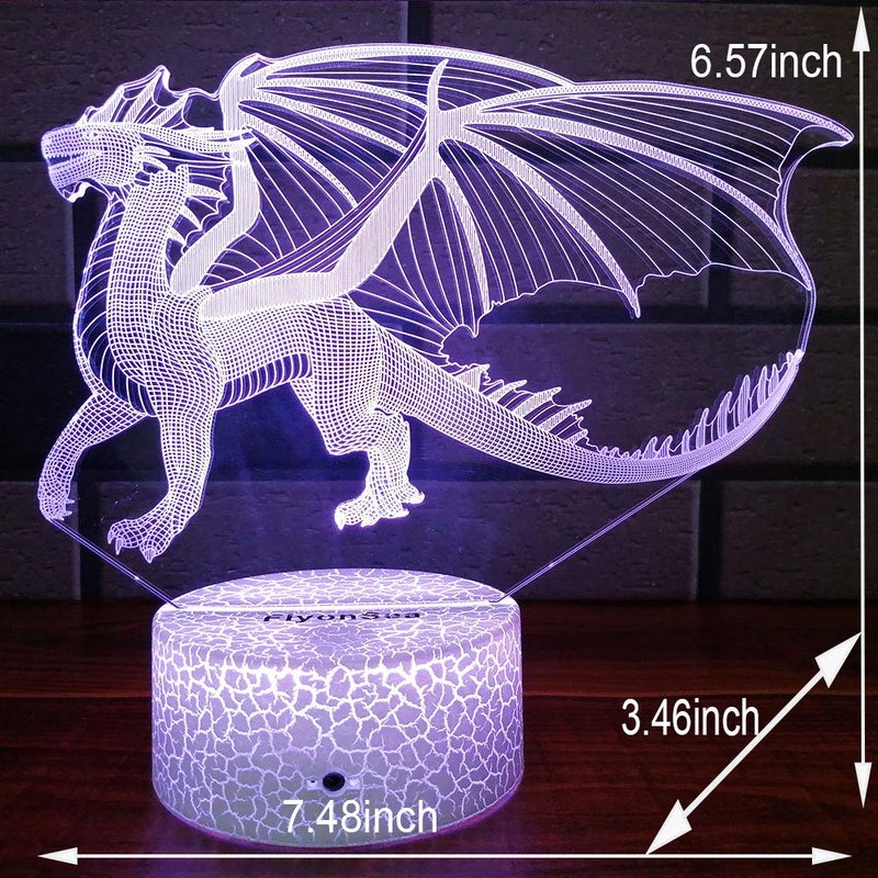 FlyonSea Dragon Gifts Dragon Light 16 Color Changing Dimmable Kids Night Light with Touch and Remote Dragon Toys Light as Birthday Gifts for Boys Kids - Image 5